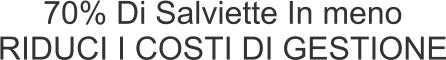 70% Di Salviette In meno RIDUCI I COSTI DI GESTIONE