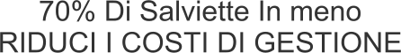 70% Di Salviette In meno RIDUCI I COSTI DI GESTIONE